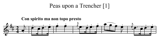 Peas upon a Trencher [1] - staff notation