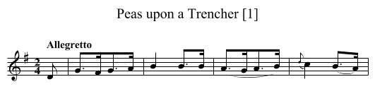 Peas upon a Trencher [1] - staff notation
