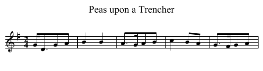 Peas upon a Trencher - staff notation