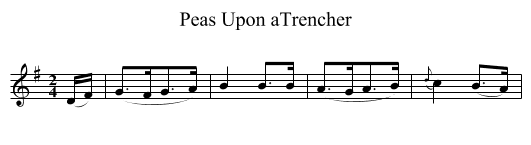Peas Upon aTrencher - staff notation