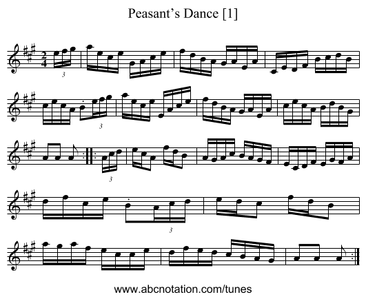 Peasant’s Dance [1] - staff notation