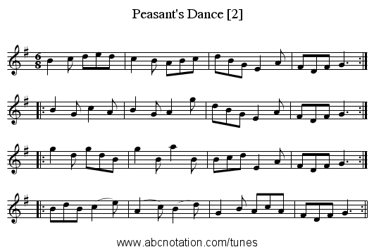 Peasant's Dance [2] - staff notation