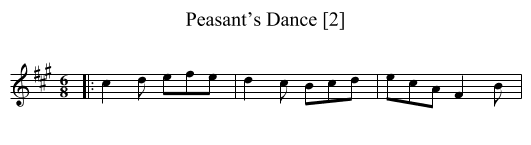 Peasant’s Dance [2] - staff notation