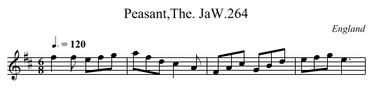 Peasant,The. JaW.264 - staff notation