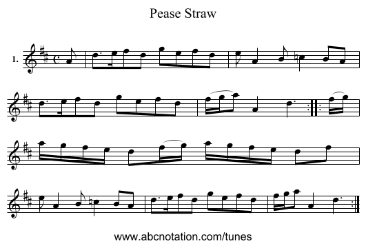 Pease Straw - staff notation