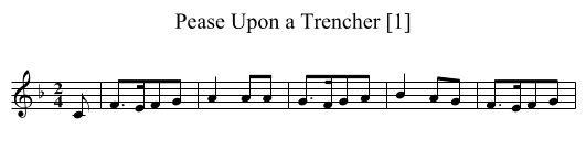 Pease Upon a Trencher [1] - staff notation