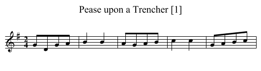Pease upon a Trencher [1] - staff notation
