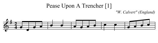 Pease Upon A Trencher [1] - staff notation