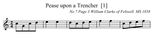 Pease upon a Trencher  [1] - staff notation
