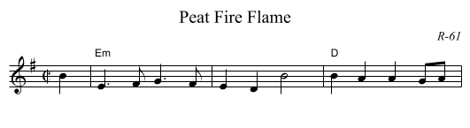 Peat Fire Flame - staff notation