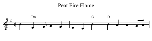 Peat Fire Flame - staff notation