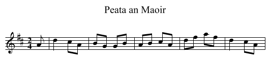 Peata an Maoir - staff notation