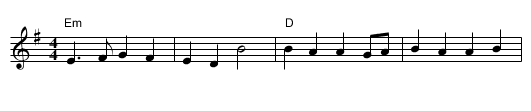 Peatfire Flame - staff notation