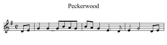 Peckerwood - staff notation