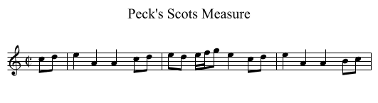 Peck's Scots Measure - staff notation