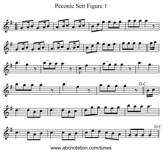 Peconic Sett Figure 1 - staff notation