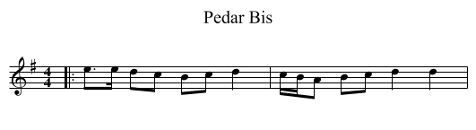 Pedar Bis - staff notation
