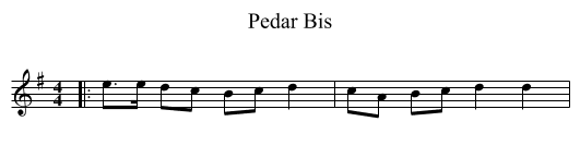 Pedar Bis - staff notation