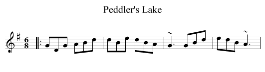 Peddler's Lake - staff notation