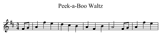 Peek-a-Boo Waltz - staff notation