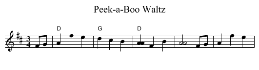 Peek-a-Boo Waltz - staff notation