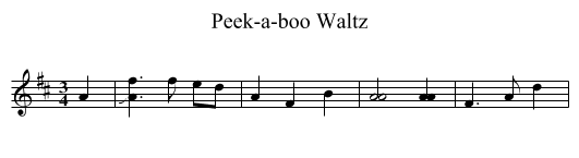 Peek-a-boo Waltz - staff notation