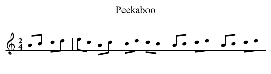 Peekaboo - staff notation