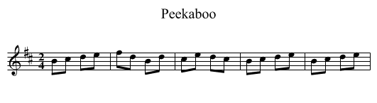 Peekaboo - staff notation
