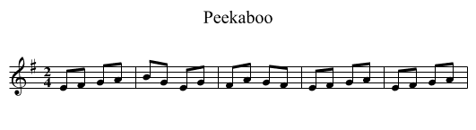 Peekaboo - staff notation