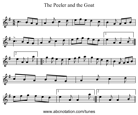 Peeler and the Goat, The - staff notation