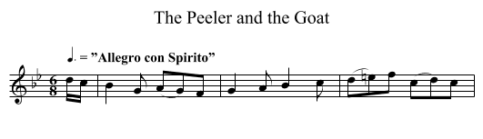 Peeler and the Goat, The - staff notation