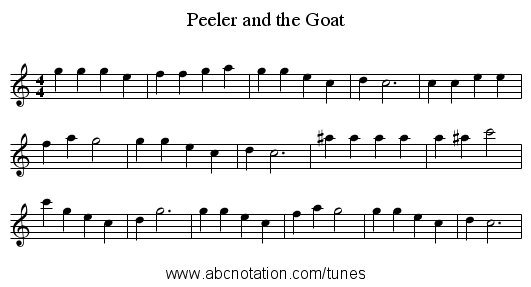Peeler and the Goat - staff notation