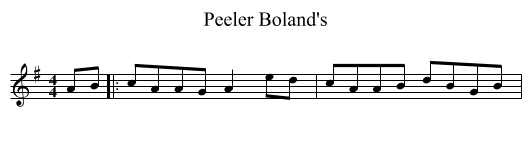 Peeler Boland's - staff notation