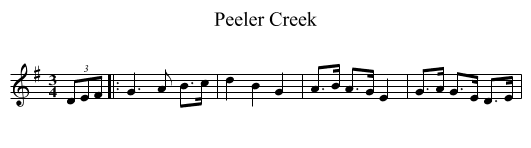 Peeler Creek - staff notation