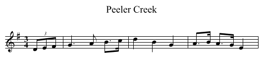 Peeler Creek - staff notation