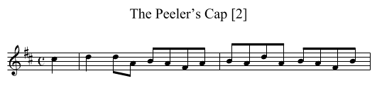 Peeler’s Cap [2], The - staff notation