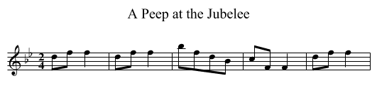 Peep at the Jubelee, A - staff notation