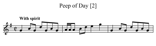 Peep of Day [2] - staff notation