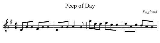 Peep of Day - staff notation
