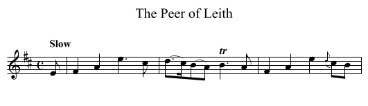 Peer of Leith, The - staff notation