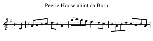 Peerie Hoose ahint da Burn - staff notation