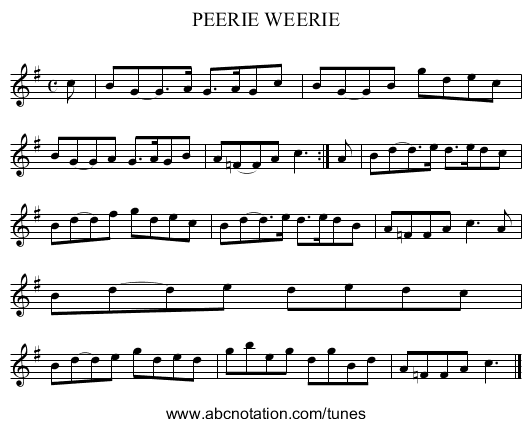 PEERIE WEERIE - staff notation