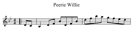 Peerie Willie - staff notation