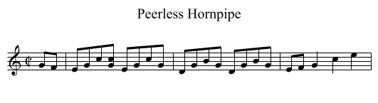Peerless Hornpipe - staff notation