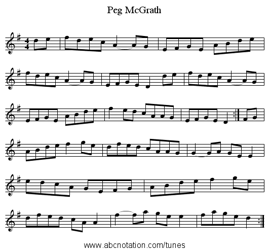 Peg McGrath - staff notation