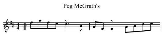 Peg McGrath's - staff notation