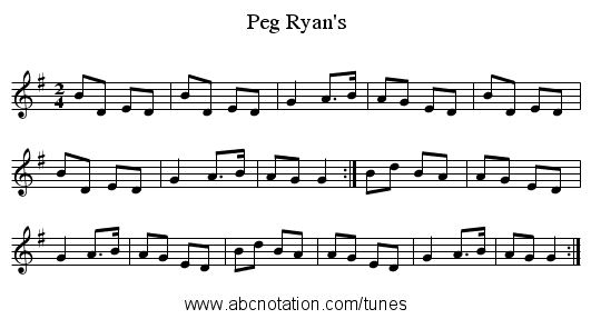 Peg Ryan's - staff notation