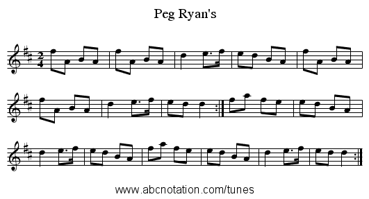 Peg Ryan's - staff notation