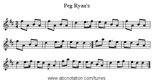 Peg Ryan's - staff notation