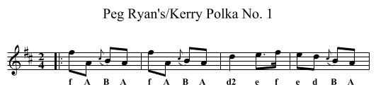 Peg Ryan's/Kerry Polka No. 1 - staff notation